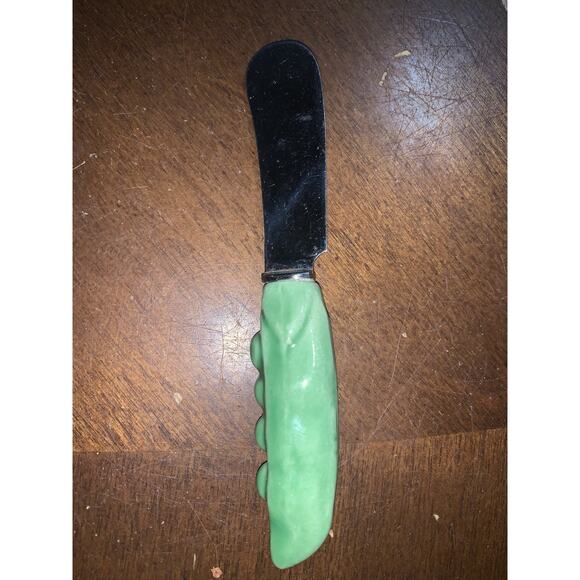 Cheese/Butter Spreader/Knife Peas In Pod Vintage Ceramic - Picture 2 of 3